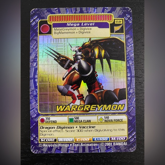Wargreymon ST-84 Holo Foil 2001 Digimon Trading Card - Picture 1 of 2
